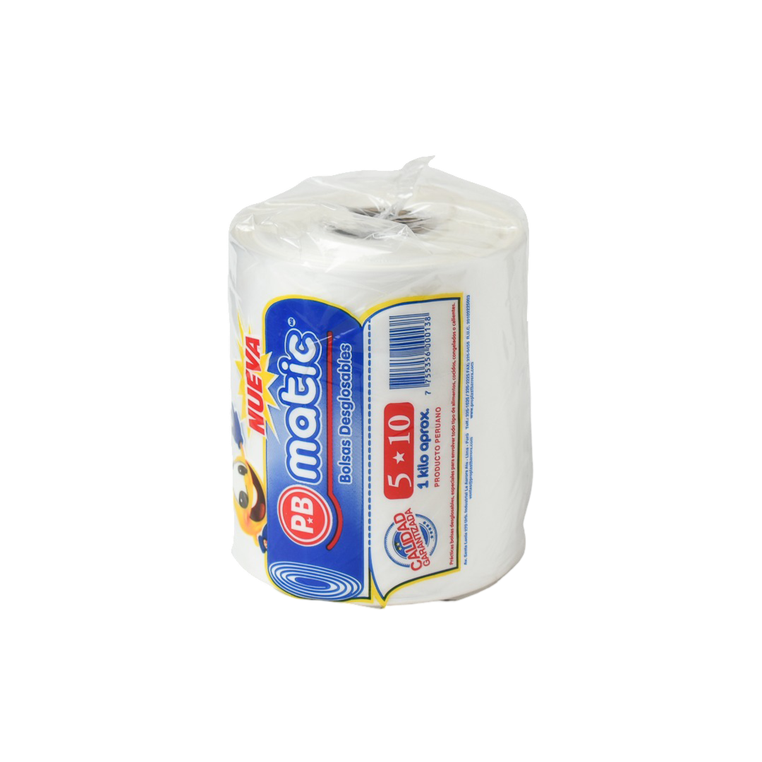 BOLSA DESGLOSABLE EN ROLLO 5 X 10 - 1/2KG - PB