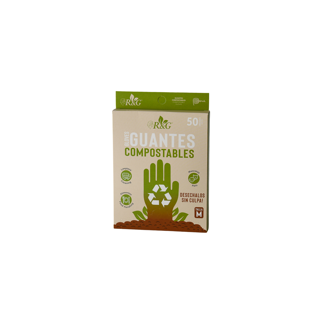 GUANTES COMPOSTABLES TRANSPARENTES TALLA L